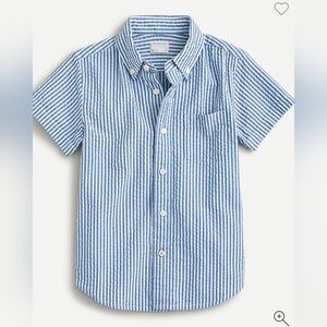 Crewcuts Boys Seersucker Short Sleeve Button Down Shirt Size 14